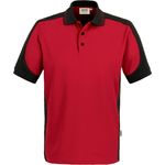 HAKRO Poloshirt Contrast Mikralinar 839, rot/anthrazit, M