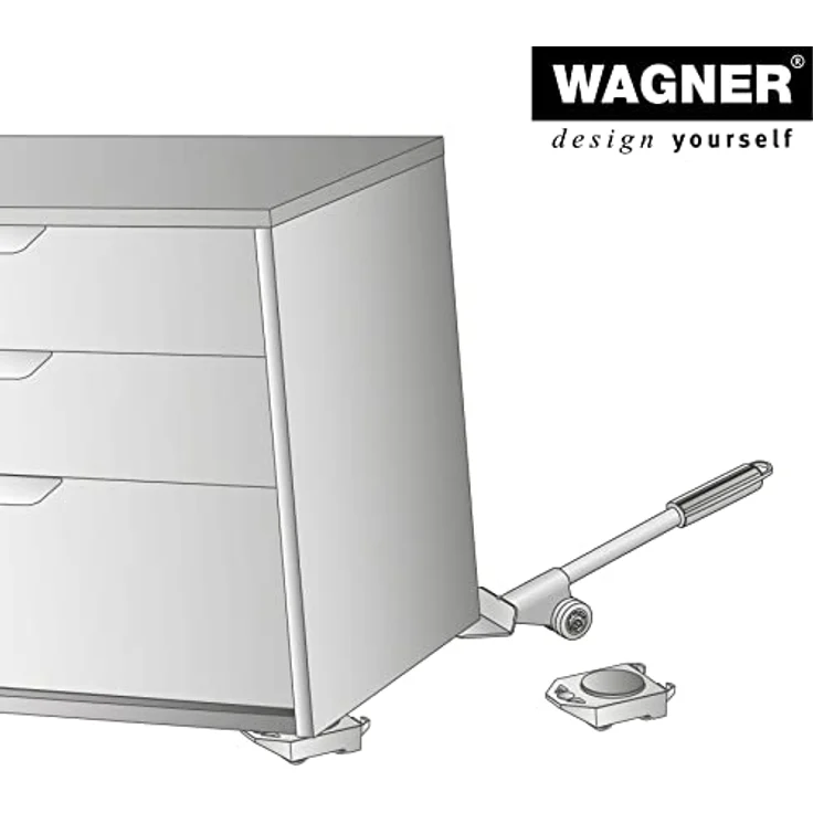 Transporthilfe MM 4121, 38 x 6,5 x 3,5 cm, softe Rollen Ø 40 mm, Möbelheber, Umzugshelfer, Stahl, Tragkraft 150 kg – Bild 7