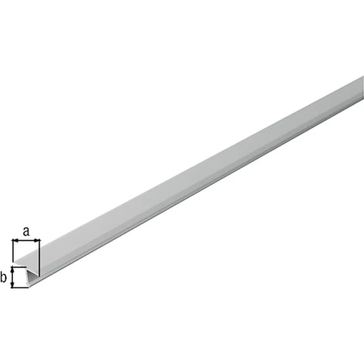 Alberts® T-Abdeckprofil, Alu silber elox.,LxBxH 1000x15x9mm 477103