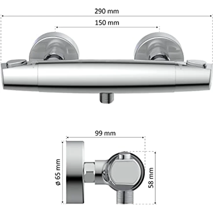 INSTMAIER Duschthermostat T1, Chrom – Bild 7
