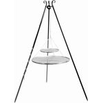 Holzkohlegrill Schwenkgrill 180 cm - Doppelrost aus Rohstahl 70 cm 40 cm
