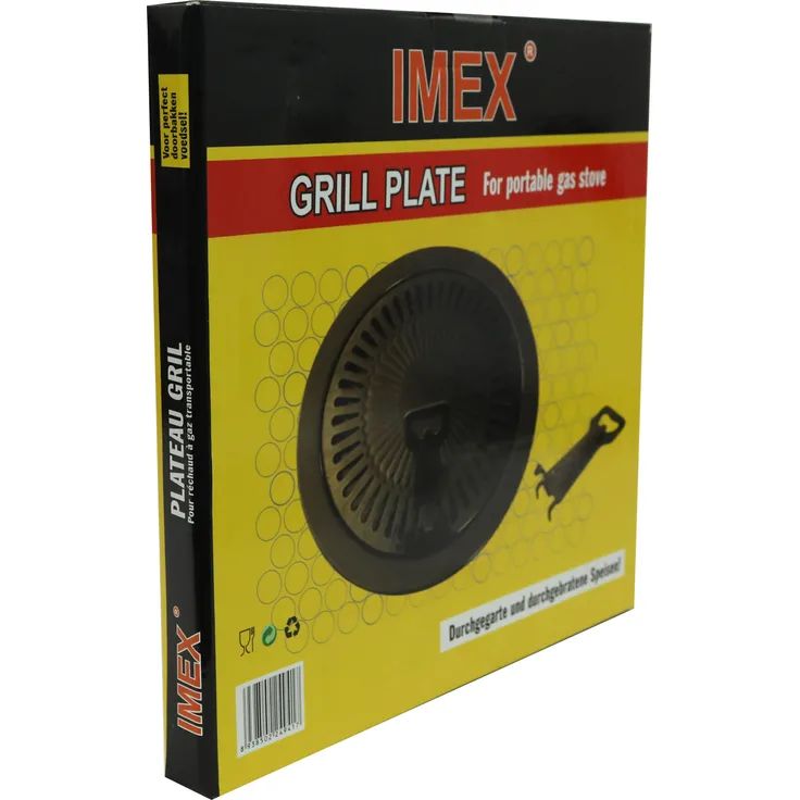 Imex Grillaufsatz für tragbare Gaskocher Ø32 cm BBQ Grillplatte für Gaskocher
