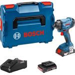 Bosch Professional 18V System Akku Drehschlagschrauber GDR 18V-160 (max. Drehmoment: 160 Nm, Schrauben M6 - M14, 1-4''-Innensechskant, 2x 2.0Ah Akkus und Ladegerät, in L-BOXX)