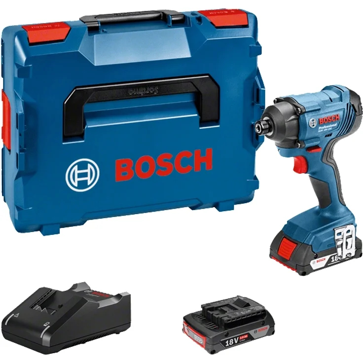 Bosch Professional 18V System Akku Drehschlagschrauber GDR 18V-160 (max. Drehmoment: 160 Nm, Schrauben M6 - M14, 1-4''-Innensechskant, 2x 2.0Ah Akkus und Ladegerät, in L-BOXX) – Bild 1