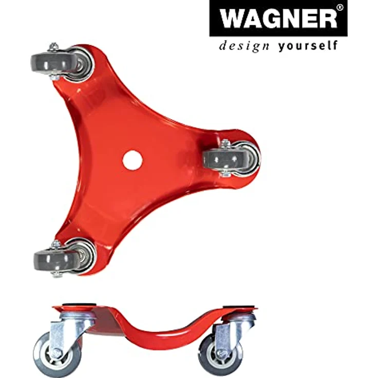Transporthilfe MM 1196, 25 x 25 x 7,5 mm, softe Rollen Ø 50 mm, Stahl beschichtet, rot, Tragkraft 100 kg – Bild 8