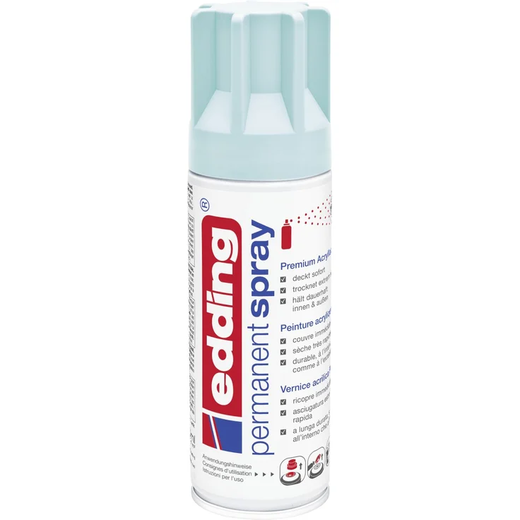 edding 5200 Permanent Spray Premium pastellblau matt, Acrylic Paint 200 ml – Bild 2