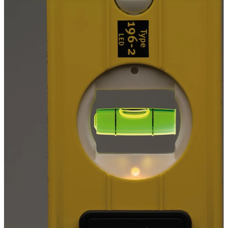 STABILA Wasserwaage Type 196-2 LED, 61 cm, extrasteifes Alu-Profil, 1 LED-Horizontal-/1 LED-Vertikal-/1 Vertikal-Libelle, 1 Handgriff, stoßdämpfende Endkappen, Rutsch-Stopper, Made in Germany – Bild 7