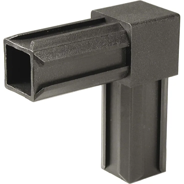 Alberts XD-Rohrverbinder | 90° | Kunststoff, schwarz | 20 x 20 x 1,5 mm | 10er Set 
(859831)