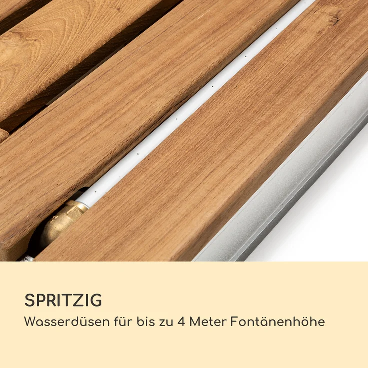 Cool Breeze Gartendusche Aluminium Teakholz Tragegriff Silber – Bild 7
