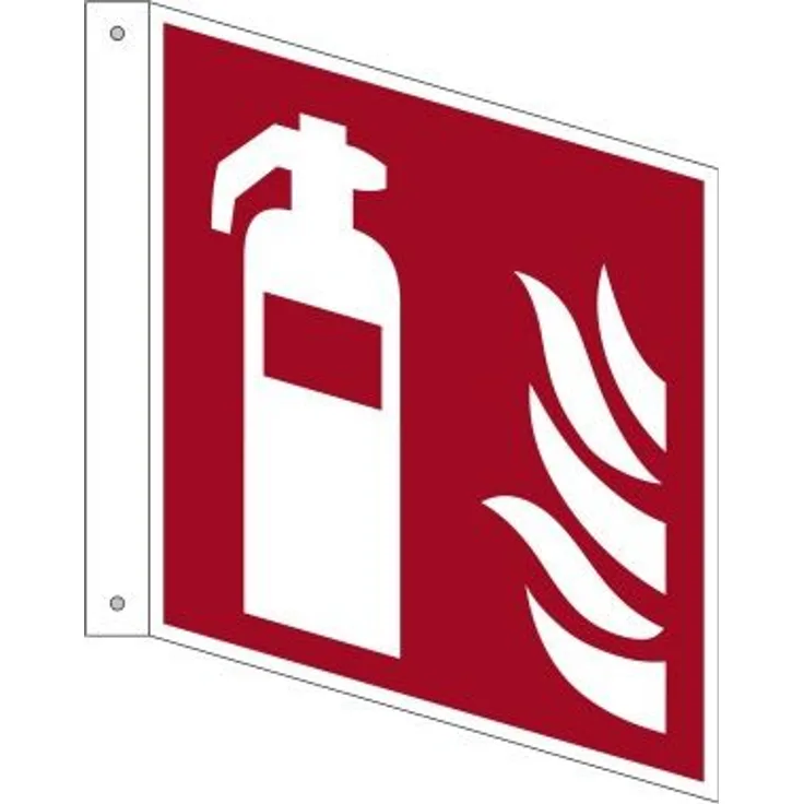 Neutralware Hinweisschild 20 x 20 cm (B x H) F001 Feuerlöscher Fahnenschild Hart-PVC