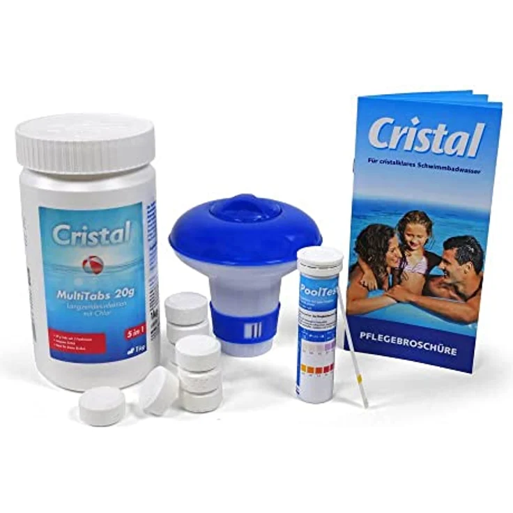 Cristal SET MultiTabs Chlor 5 in 1 (20 g), Chlordosierer + Teststreifen – Bild 4