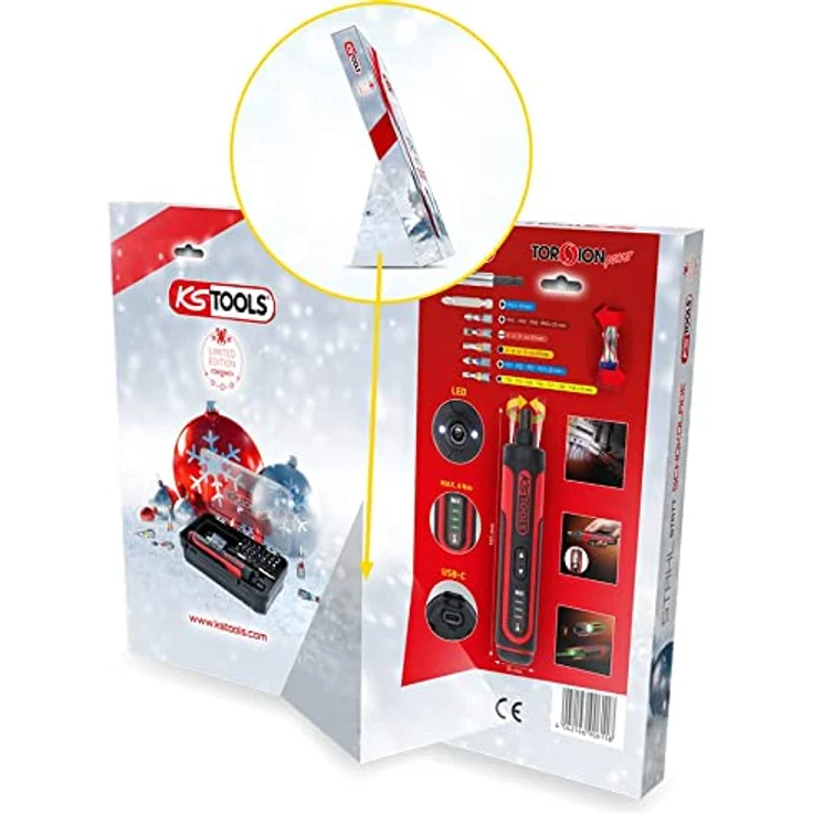 KS-Tools Werkzeug Adventskalender 2022 ''Stahl statt Schokolade'' mit Akku-Stabschrauber-Satz und Torsions-Bits, 27-tlg 999.3333 – Bild 7