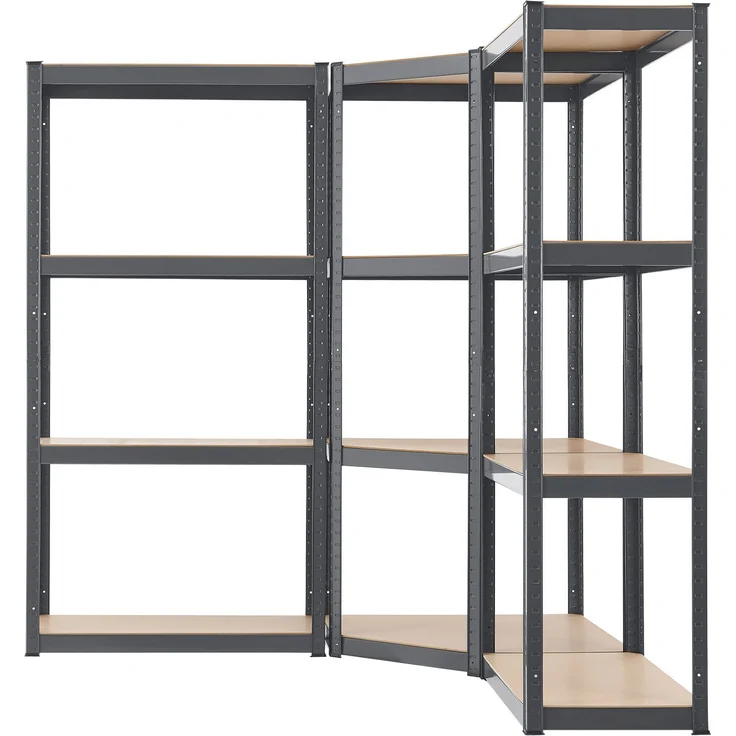 Juskys Lagerregal Easy 2er Set - Schwerlastregal 160x80x40 cm, 8 Böden, 640 kg, Metall verzinkt, Steckregal Kellerregal Metallregal Grau – Bild 3