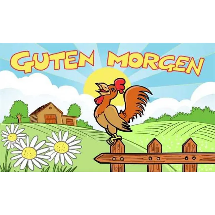 trends4cents Flagge GUTEN MORGEN 90 x 150cm mit 2 Messingösen