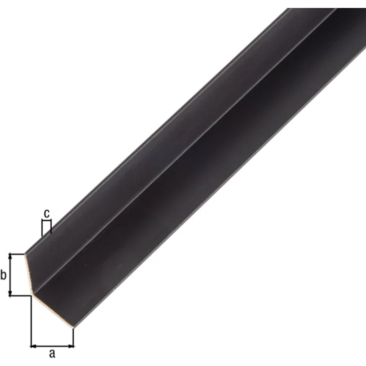 Alberts® Winkelprofil, gleichsch., Alu schwarz elox., LxBxHxS 1000 x 15 x 15 x 1 mm 488291 – Bild 3