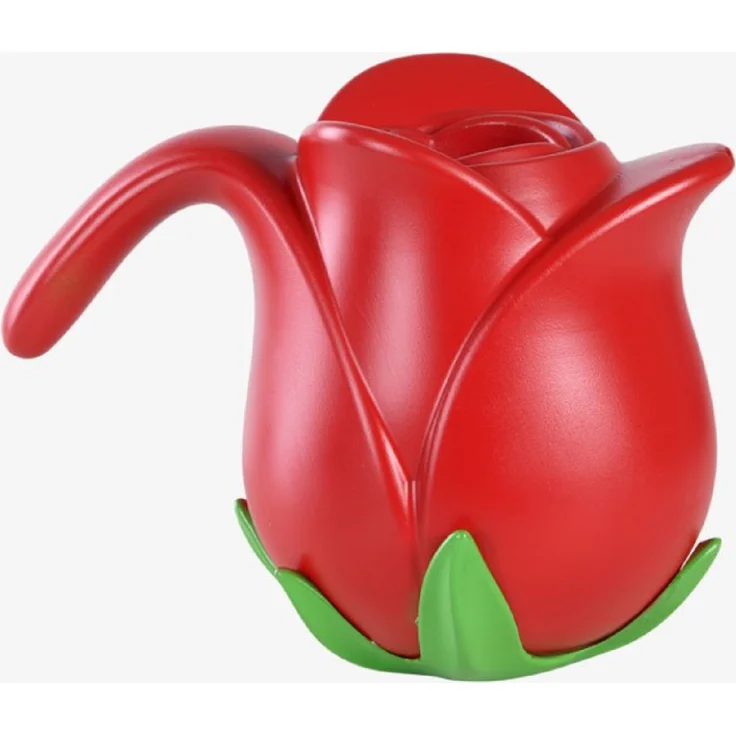 Gießkanne Rose 1,55 L rot Blumen Garten Kinder Kunststoff Haus süß Rosen Form – Bild 1
