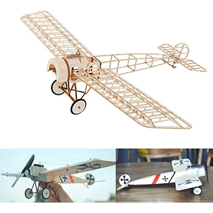 Your Day Mate GmbH Fokker E.3 Slow Flyer KIT, 450 mm Spannweite, Maßstab 1/20, Modellflugzeug zum selber Bauen, 303 x 450 x 91 mm groß, Lasercut, 44,3 g Fluggewicht