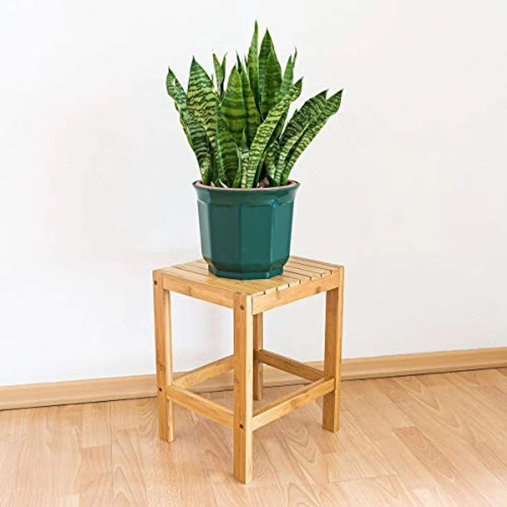 Relaxdays - Bambushocker H x B x T: 40 x 28 x 32 cm Badhocker aus hochwertigem Holz als universelles und dekoratives Accessoire als praktischer – Bild 2