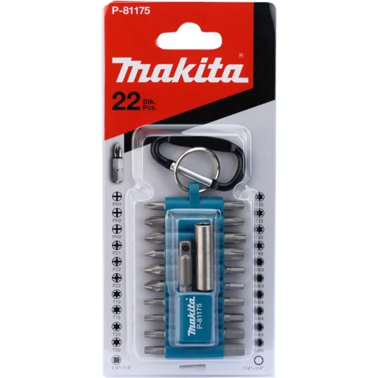 Makita P-81175 Bit-Set 22teilig Innen-Sechsrund (TX), Kreuzschlitz Pozidriv, Kreuzschlitz Phillips, Innen-Sechskant – Bild 3