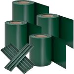 Juskys PVC Sichtschutzstreifen 4 Rollen je 35 m x 19 cm und 120 Befestigungsclips