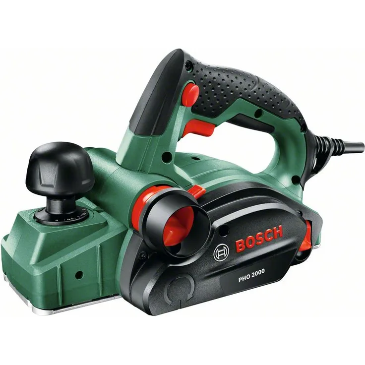 Bosch Handhobel PHO 2000, Hobelmesser, Karton (680 W, Hobelbreite 82 mm, Spantiefe 2,0 mm, Falztiefe 8 mm)