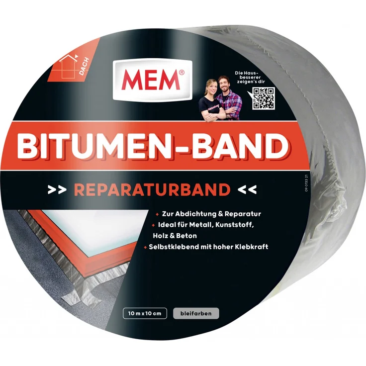 MEM Bitumen-Band 10 m x 10 cm blei – Bild 1