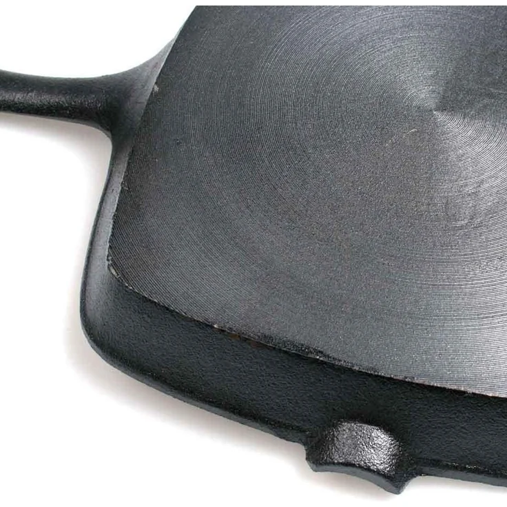 Malvi Bratpfanne 22,5 cm Gusseisen eckig geriffelt voreingebrannt 22,5x5x22,5cm schwarz – Bild 4