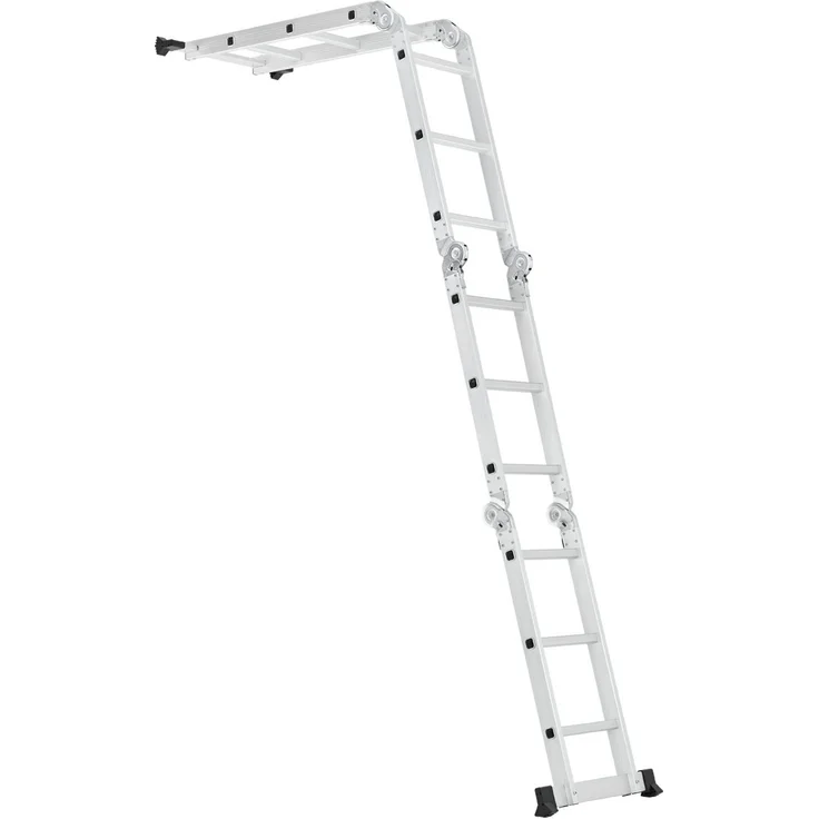 Juskys Aluminium Multifunktionsleiter 4x4 Stufen - 4,7 m Länge klappbar – Leiter 4-teilig bis 150 kg - Gelenkleiter Klappleiter Stehleiter Aluleiter – Bild 8