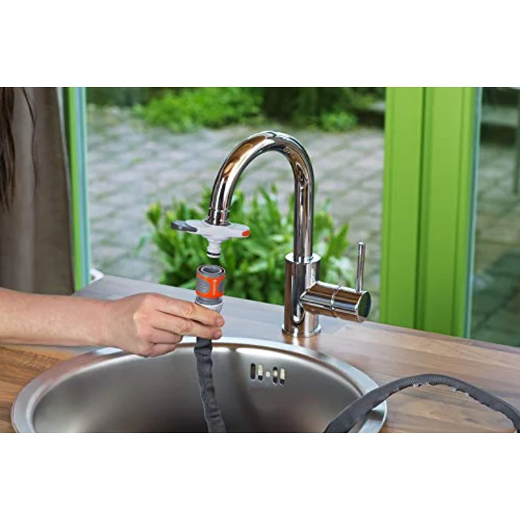 GARDENA Hahnverbinder für Indoor- Wasserhähne Hahnverbinder Kunststoff T-Stück 3/4" Außengewinde kompatibel mit allen gängigen Wasserhähnen mit M 24 x 1 Innen- und M 22 x 1 Außengewinde – Bild 9