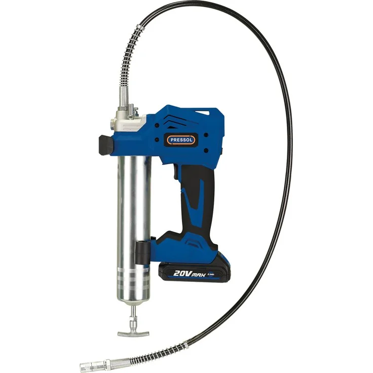 PRESSOL Akkufettpresse PROFESSIONAL 20 V/2, 0 Ah f400g Fettkart DIN 1284 odloses Fett – Bild 2
