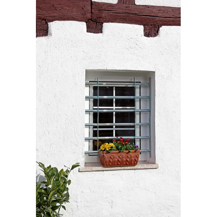 Alberts Fenstergitter Secorino Basic | Ausziehbar für Fenster außen | Einbruchschutz Gitter | galvanisch blau verzinkt | 300 x 500-650 mm 
(563677) – Bild 6