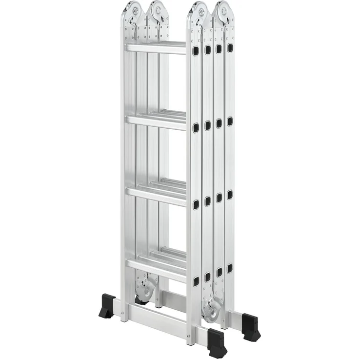Juskys Aluminium Multifunktionsleiter 4x4 Stufen - 4,7 m Länge klappbar – Leiter 4-teilig bis 150 kg - Gelenkleiter Klappleiter Stehleiter Aluleiter – Bild 9