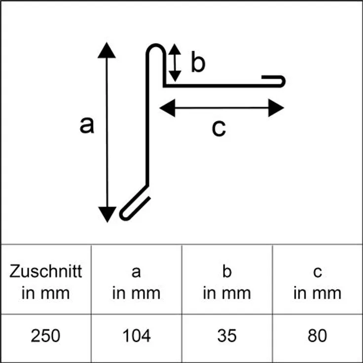 Sarei Ortblech mit Wasserfalz 2000 x 250 mm natur