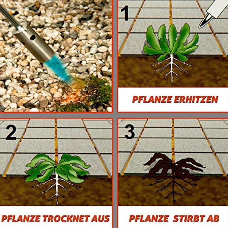 Unkrautbrenner Gasbrenner Piezo Zündung Unkrautvernichter Brenner Abflammgerät – Bild 8