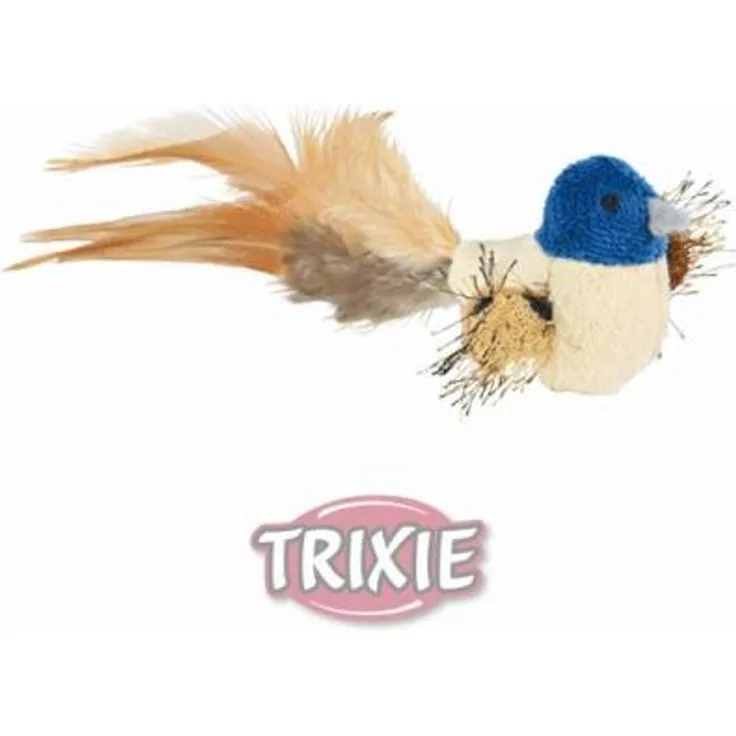 Trixie Vogel mit Federn, Plüsch 8 cm