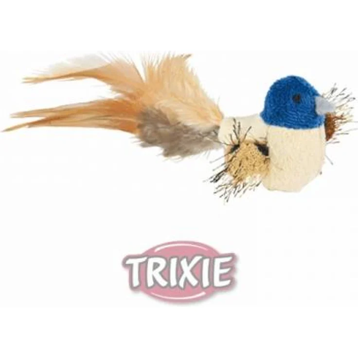 Trixie Vogel mit Federn, Plüsch 8 cm – Bild 1