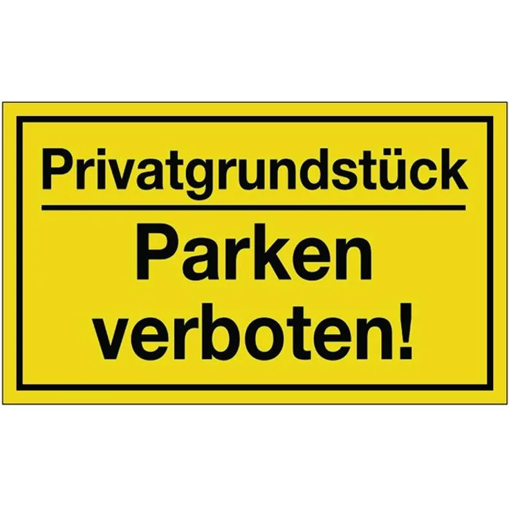 NORDWEST Handel AG Hinweiszeichen Privatgrundstück/Parken verboten! L250xB150mm gelb schwarz Ku.
