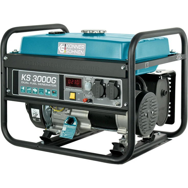 Könner & Söhnen - KS 3000 G Hybrid Stromerzeuger 3000 Watt, DUAL FUEL Benzin-LPG/Notstromaggregat, 2x16A (230V), 12V, Automatischer Voltregler(AVR), Ölmangelsicherung, – Bild 4
