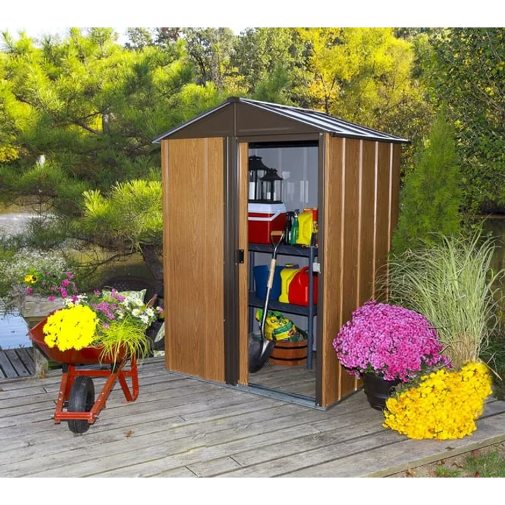 Spacemaker Gerätehaus Woodlake 5x4 Holzoptik 151x122 cm – Bild 2