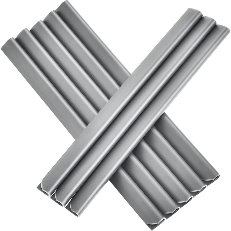 Juskys PVC Sichtschutzstreifen Doppelstabmatten Zaun 3er Set - 3 Rollen á 35m x 19cm - Befestigungsclips - Zaunfolie Sichtschutz Windschutz – hellgrau – Bild 9