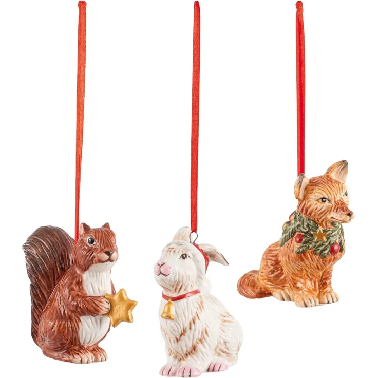 Nostalgic Ornaments Ornamente Waldtiere, Set 3tlg.