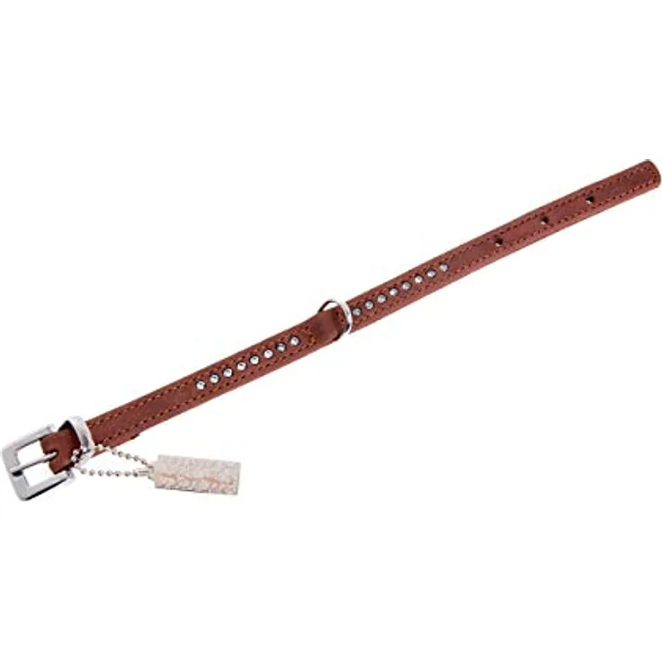 Karlie Buffalo Strass Hundehalsband, 10 mm x 24 cm braun