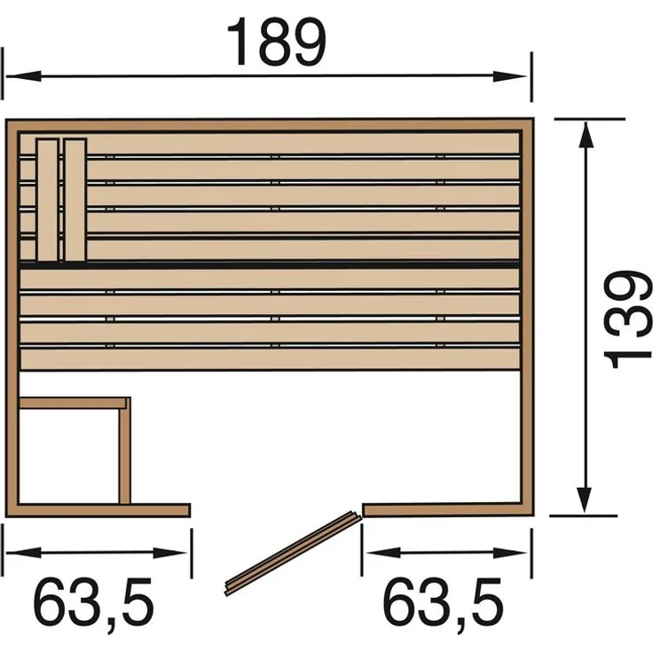 WEKA Massivholzsauna VALIDA 2 GT, 189x139x203,5 cm, naturbelassen – Bild 2