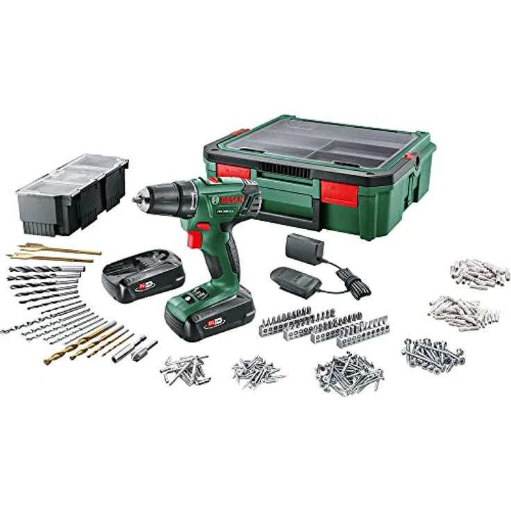 Bosch Akku Bohrschrauber PSR 1800 LI-2 18 V, 2x Akku + Systemkoffer – Bild 1