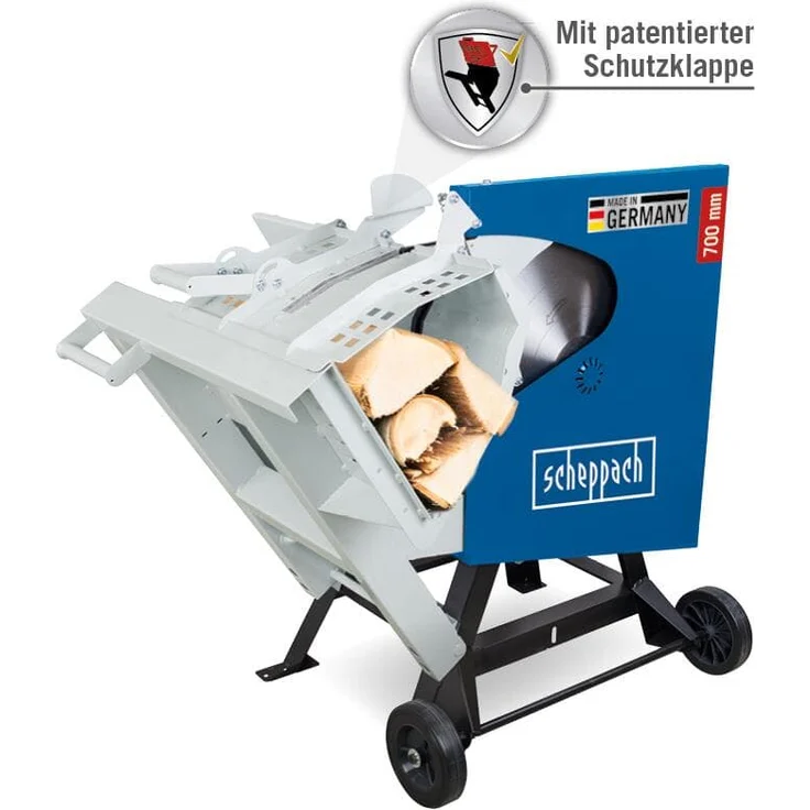 Scheppach Wippkreissäge HS720 Brennholzsäge Wippsäge | MADE IN GERMANY | 400V mit 4500W Leistung | Sägeblatt Ø 700mm | Schnitthöhe 60-240mm | max. Scheitholz 370 x 240 mm | Wendeschnitt max. 250 mm – Bild 3