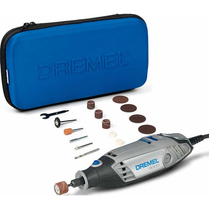 Dremel 3000 Multifunktionswerkzeug 130 Watt, Set mit 15 Zubehörteilen, Variable Drehzahl 10.000-33.000 U-min zum Schneiden, Schleifen, Gravieren, Polieren, Schärfen, Reinigen, Schnitzen, Fräsen – Bild 6