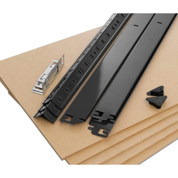 MASKO 2er-Set Lagerregal Schwerlastregal, Kellerregal , bis 875 kg belastbar, 4 verstellbare Ablagen, MDF-Platten Regal aus Metall, Steckregal, Werkstattregal, Keller, Garage 2x 160x80x40cm 4-Böden, 2x Schwarz – Bild 3