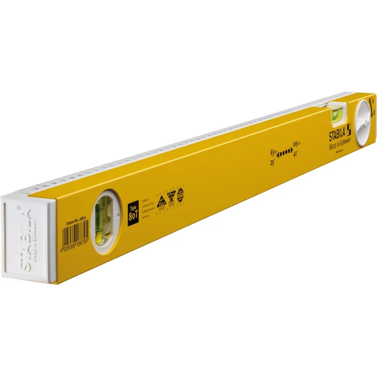 STABILA Teleskop-Wasserwaage Type 80 T, 63–105 cm, Alu-Profil mit Teleskopsystem, 1 Horizontal-Libelle, 1 Vertikal-Libelle, integrierte Rutsch-Stopper, Made in Germany – Bild 1