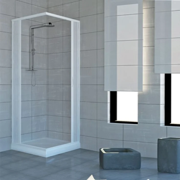 PVC Duschkabine 100x100 mit zentraler Öffnung Mod. Acquario – Bild 2
