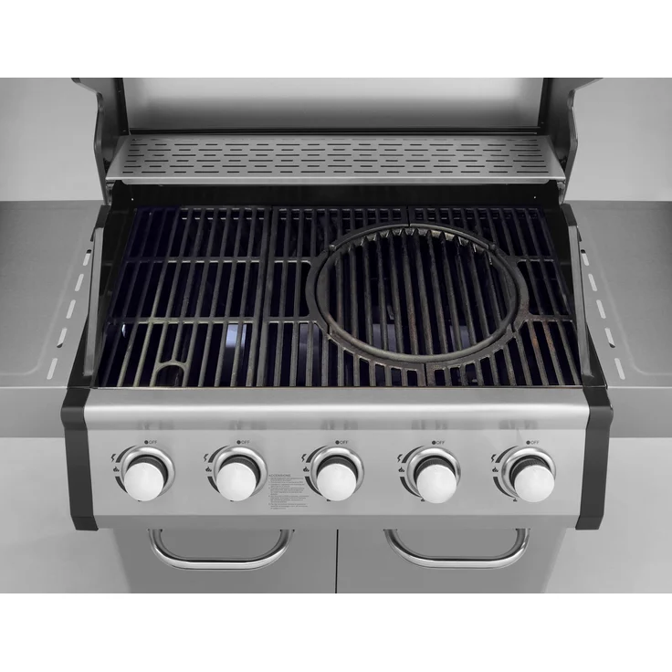 Justus Gasgrill Geras Grillfläche 70x42 cm 2.940 cm² Edelstahl Silber 14.500 Watt 4 Hauptbrenner + 1 Seitenbrenner – Bild 3